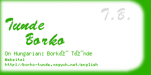 tunde borko business card